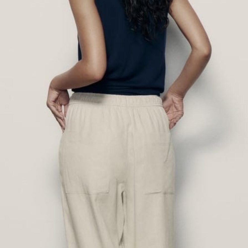 Zara Relaxed Fit Linen-Blend Pants Sz. Small - Picture 8 of 11